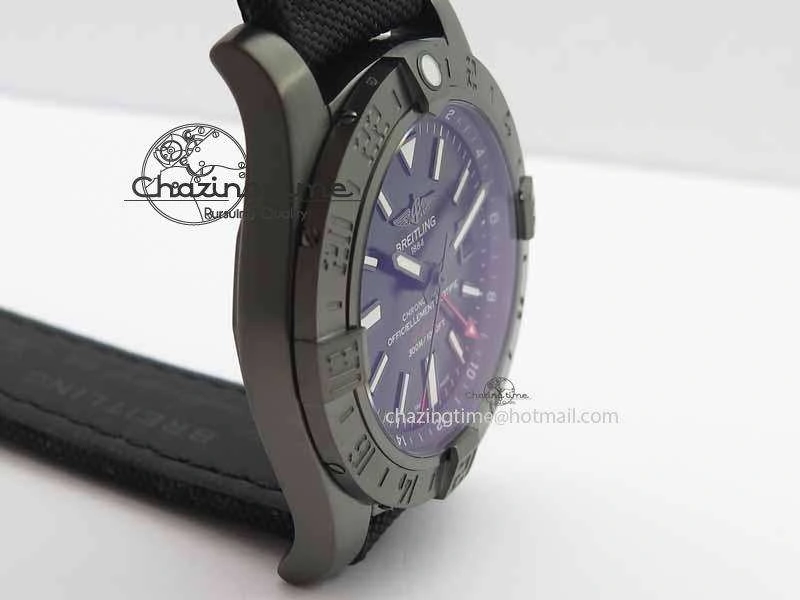 Avenger GMT DLC GF Best Edition Black Sticks Marker Dial On Nylon Strap A2836