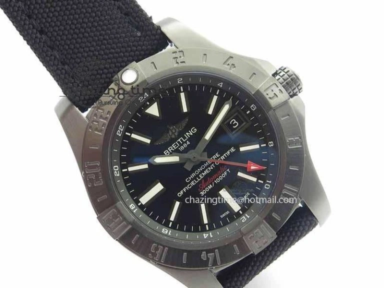 Avenger GMT DLC GF Best Edition Black Sticks Marker Dial On Nylon Strap A2836