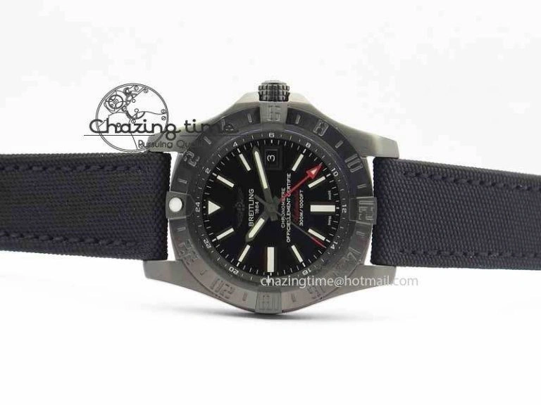 Avenger GMT DLC GF Best Edition Black Sticks Marker Dial On Nylon Strap A2836