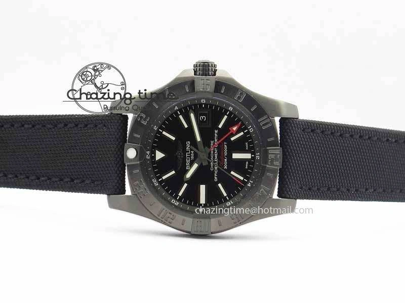 Avenger GMT DLC GF Best Edition Black Sticks Marker Dial On Nylon Strap A2836