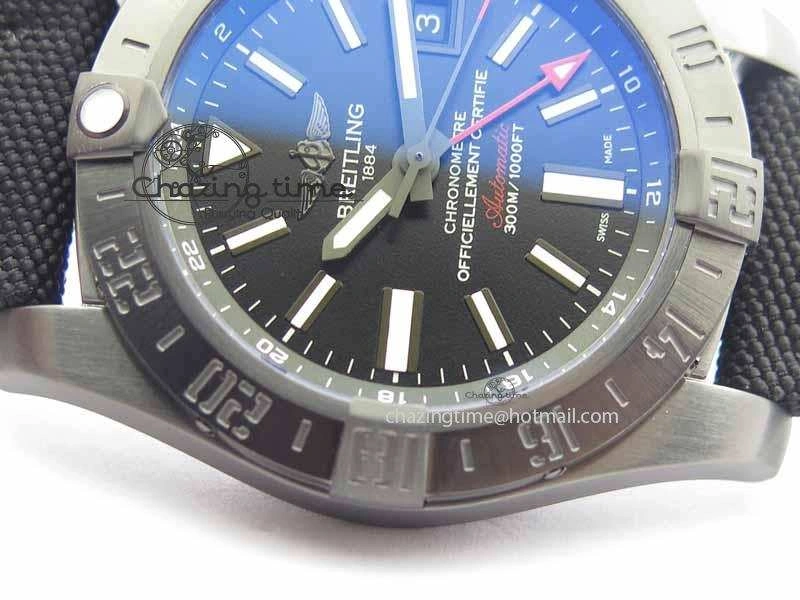 Avenger GMT DLC GF Best Edition Black Sticks Marker Dial On Nylon Strap A2836