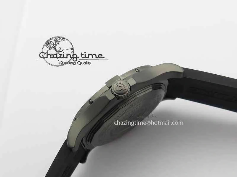Avenger GMT DLC GF Best Edition Black Sticks Marker Dial On Rubber Strap A2836