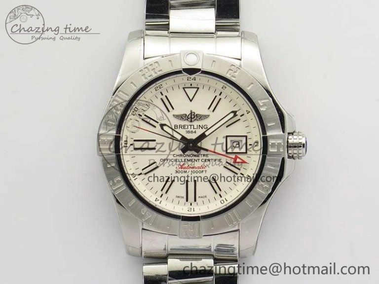 Avenger GMT SS GF 1-1 Best Edition White Sticks Marker Dial On SS Bracelet A2836