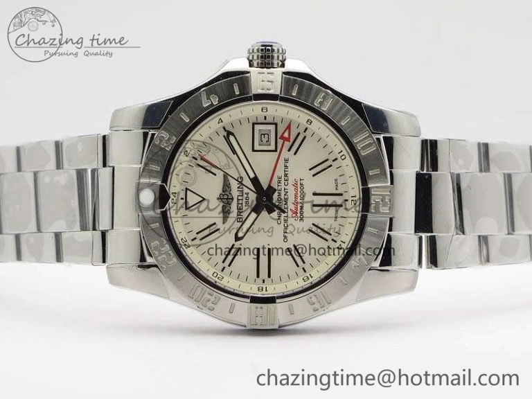 Avenger GMT SS GF 1-1 Best Edition White Sticks Marker Dial On SS Bracelet A2836