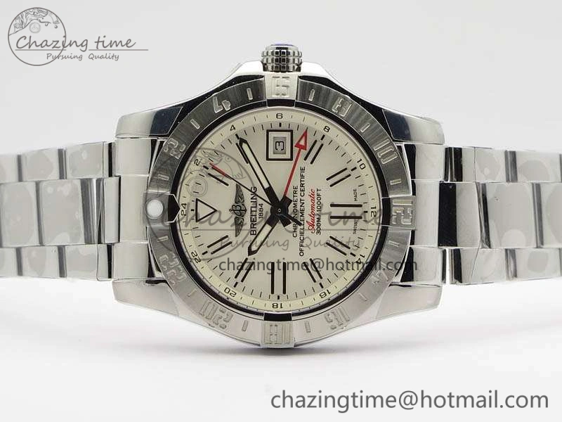 Avenger GMT SS GF 1-1 Best Edition White Sticks Marker Dial On SS Bracelet A2836