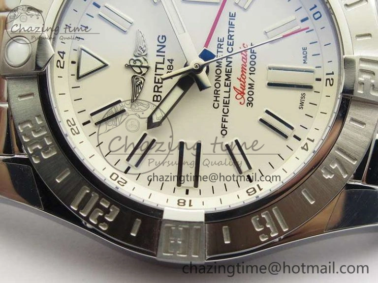 Avenger GMT SS GF 1-1 Best Edition White Sticks Marker Dial On SS Bracelet A2836
