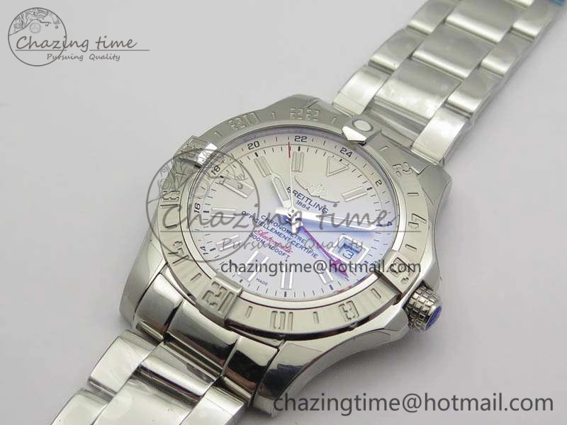 Avenger GMT SS GF 1-1 Best Edition White Sticks Marker Dial On SS Bracelet A2836