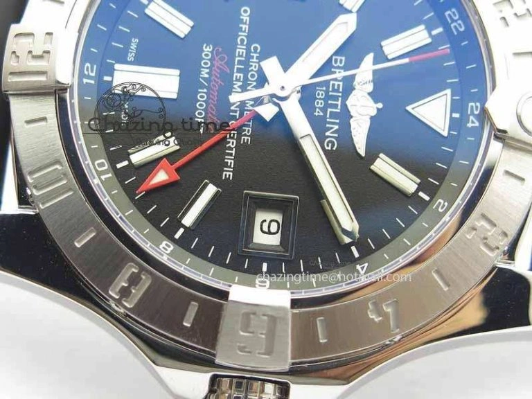 Avenger GMT SS GF 1:1 Best Edition Black Sticks Marker Dial On Rubber Strap A2836
