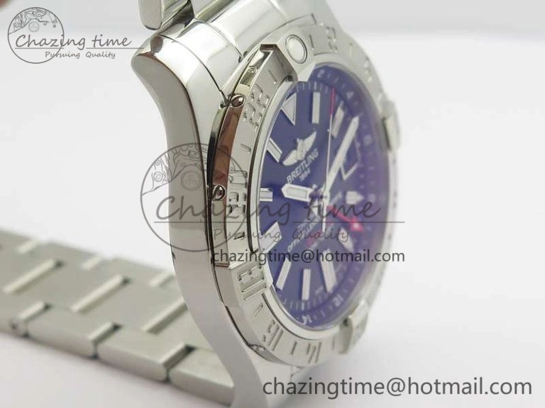 Avenger GMT SS GF 1:1 Best Edition Black Sticks Marker Dial On SS Bracelet A2836