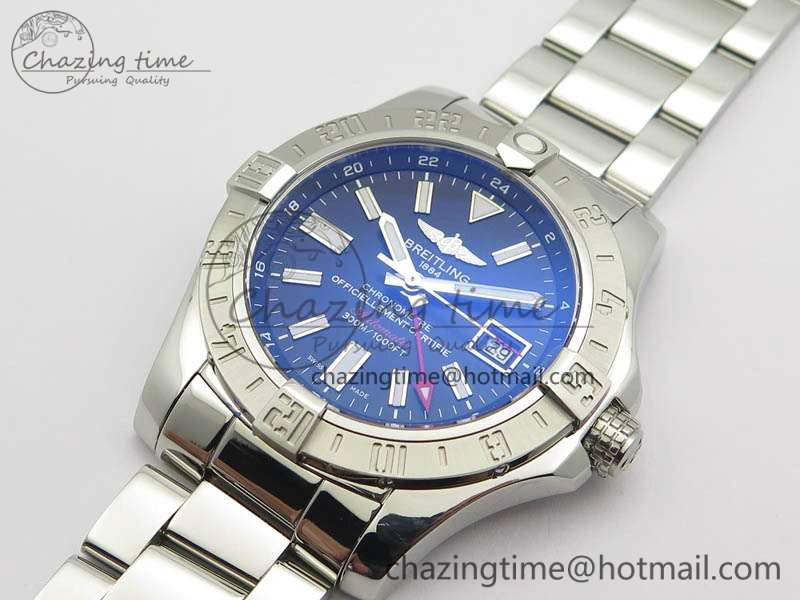 Avenger GMT SS GF 1:1 Best Edition Black Sticks Marker Dial On SS Bracelet A2836