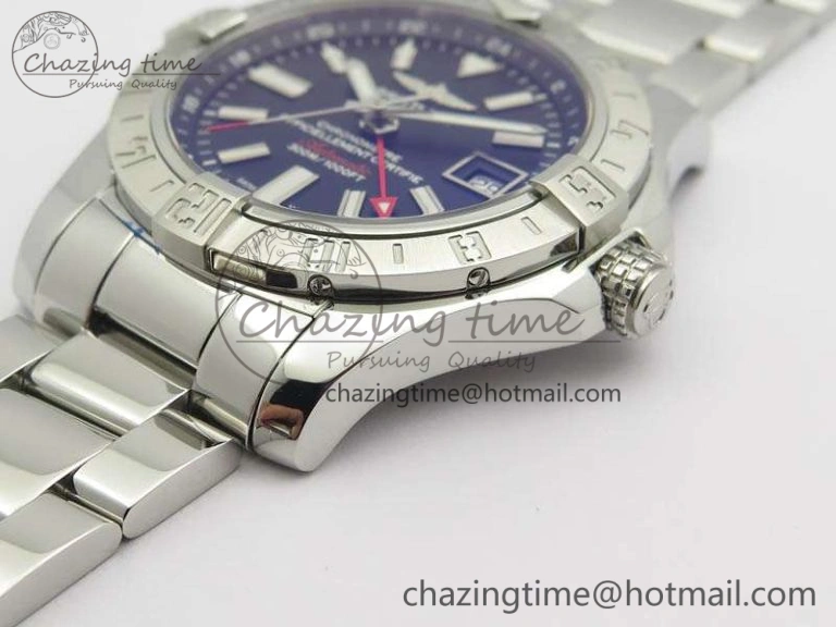 Avenger GMT SS GF 1:1 Best Edition Black Sticks Marker Dial On SS Bracelet A2836