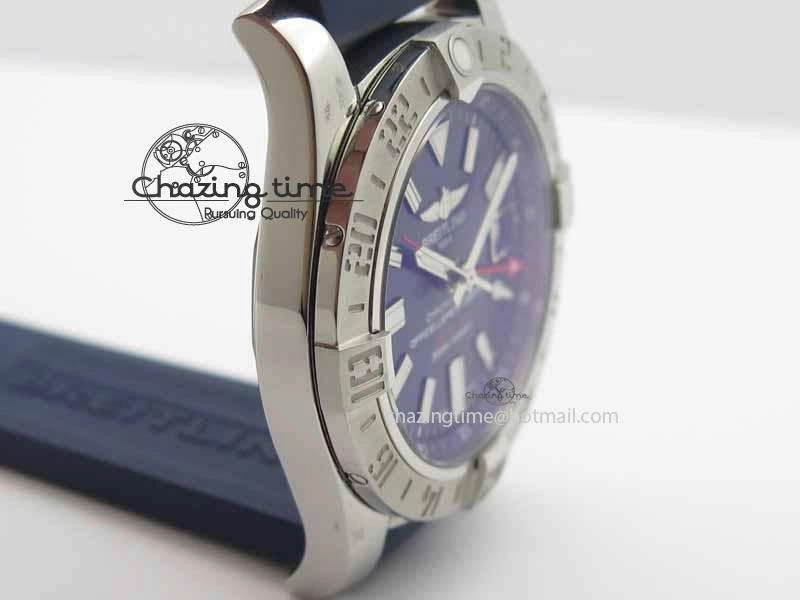 Avenger GMT SS GF 1:1 Best Edition Blue Sticks Marker Dial On Rubber Strap A2836