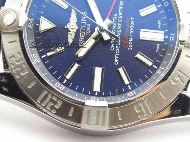Avenger GMT SS GF 1:1 Best Edition Blue Sticks Marker Dial On Rubber Strap A2836