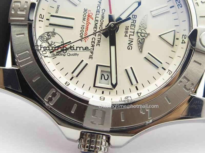 Avenger GMT SS GF 1:1 Best Edition White Sticks Marker Dial On Rubber Strap A2836
