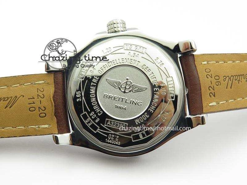 Avenger II GMT SS Black Dial Arabic Numerals Markers On Leather Strap A2836