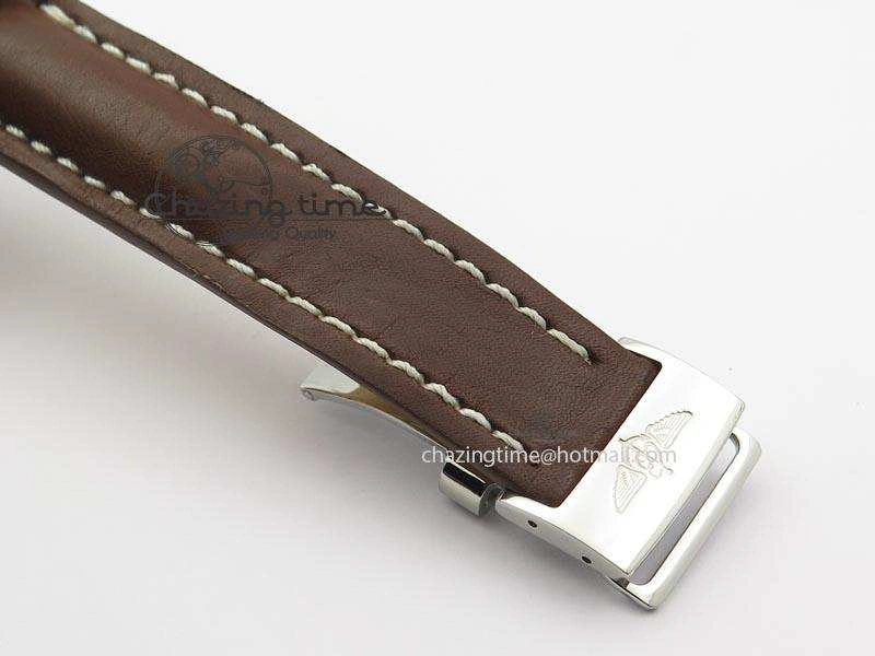 Avenger II GMT SS Black Dial Arabic Numerals Markers On Leather Strap A2836