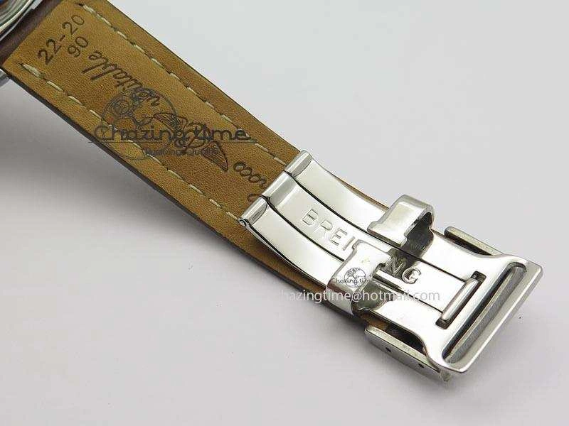 Avenger II GMT SS Black Dial Arabic Numerals Markers On Leather Strap A2836