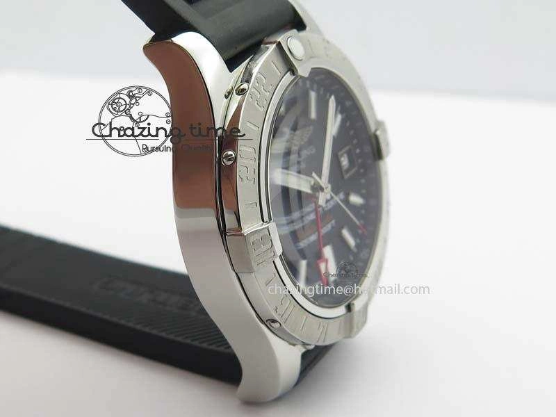 Avenger II GMT SS Black Dial On Rubber Strap A2836