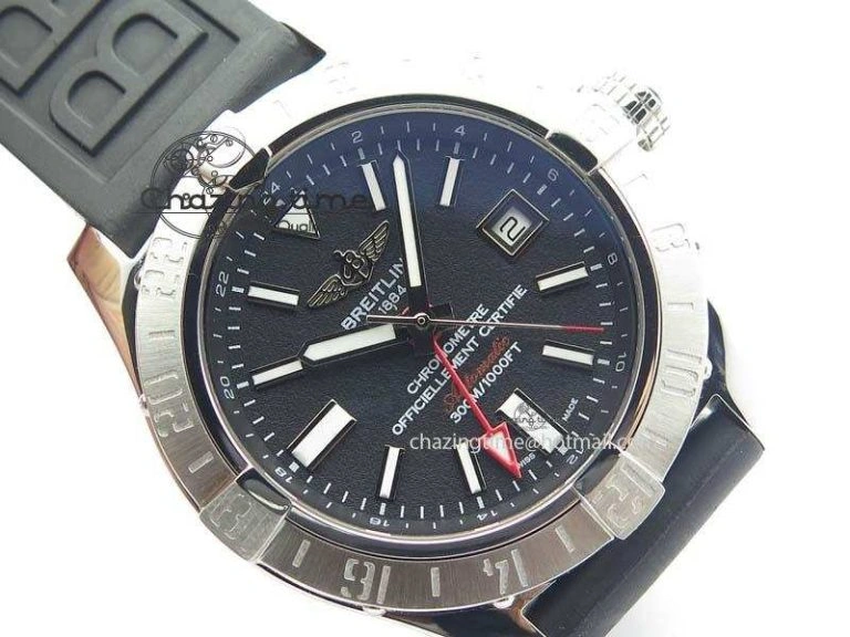 Avenger II GMT SS Black Dial On Rubber Strap A2836