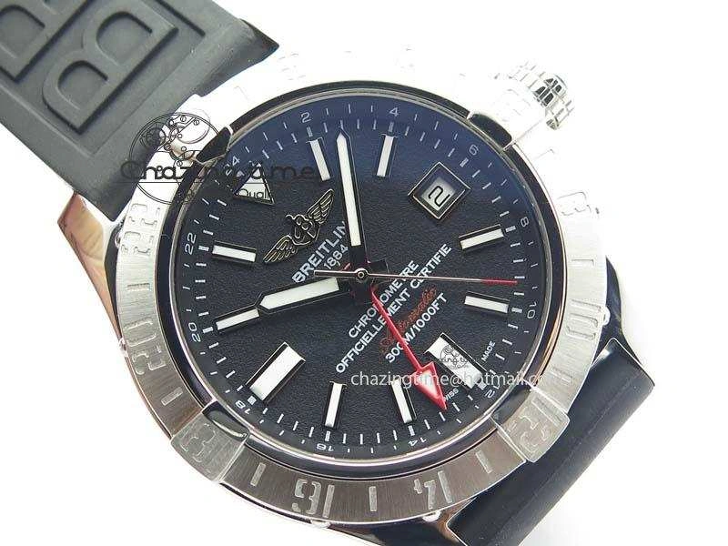 Avenger II GMT SS Black Dial On Rubber Strap A2836