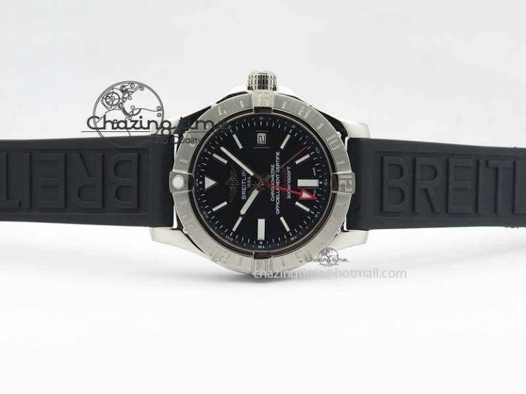 Avenger II GMT SS Black Dial On Rubber Strap A2836
