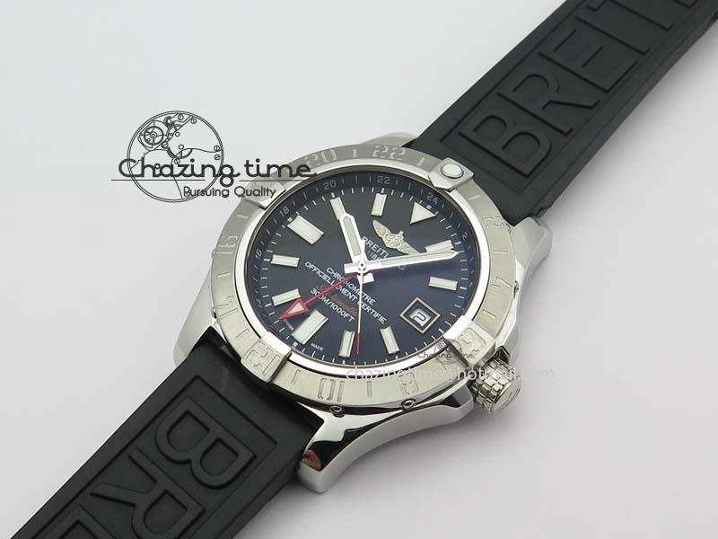 Avenger II GMT SS Black Dial On Rubber Strap A2836