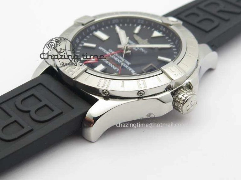 Avenger II GMT SS Black Dial On Rubber Strap A2836