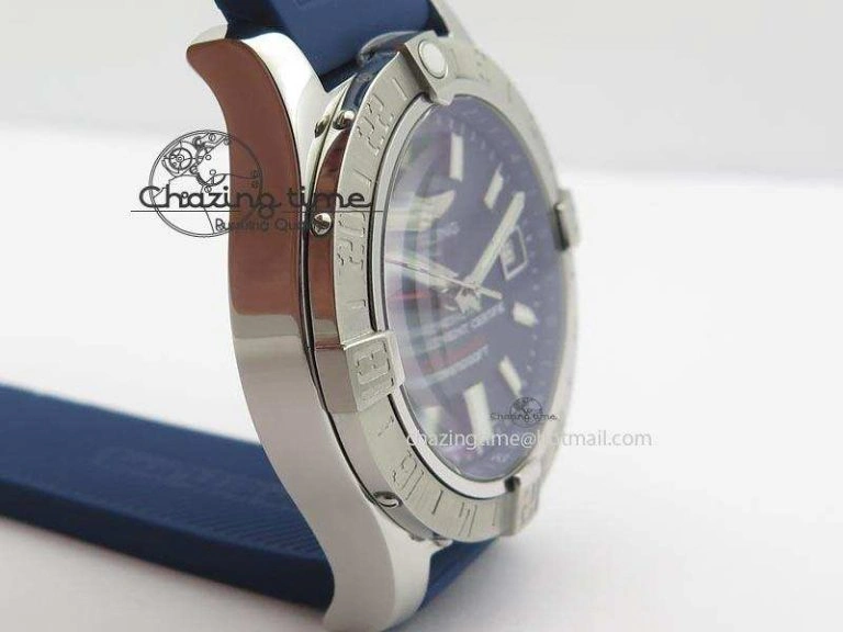 Avenger II GMT SS Blue Dial On Blue Rubber Strap A2836