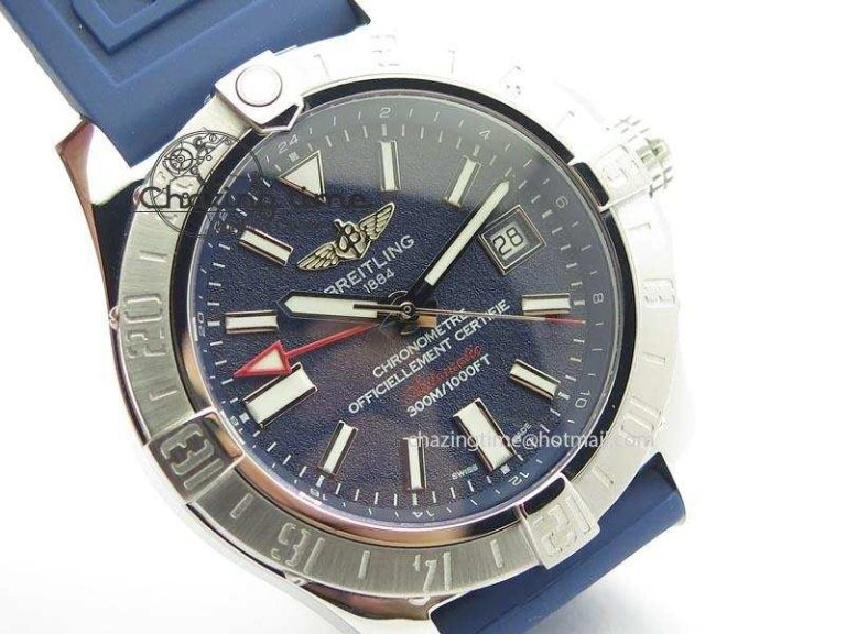Avenger II GMT SS Blue Dial On Blue Rubber Strap A2836