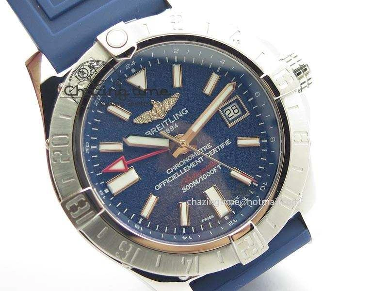 Avenger II GMT SS Blue Dial On Blue Rubber Strap A2836