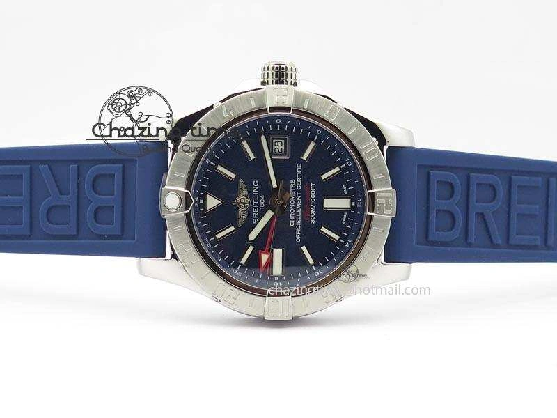 Avenger II GMT SS Blue Dial On Blue Rubber Strap A2836