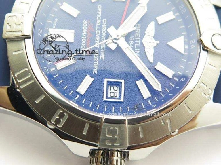 Avenger II GMT SS Blue Dial On Blue Rubber Strap A2836