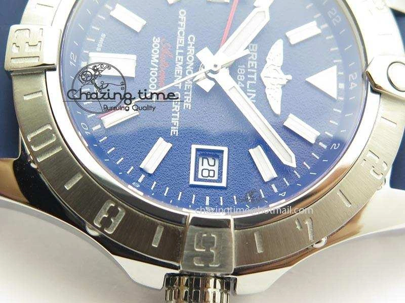 Avenger II GMT SS Blue Dial On Blue Rubber Strap A2836