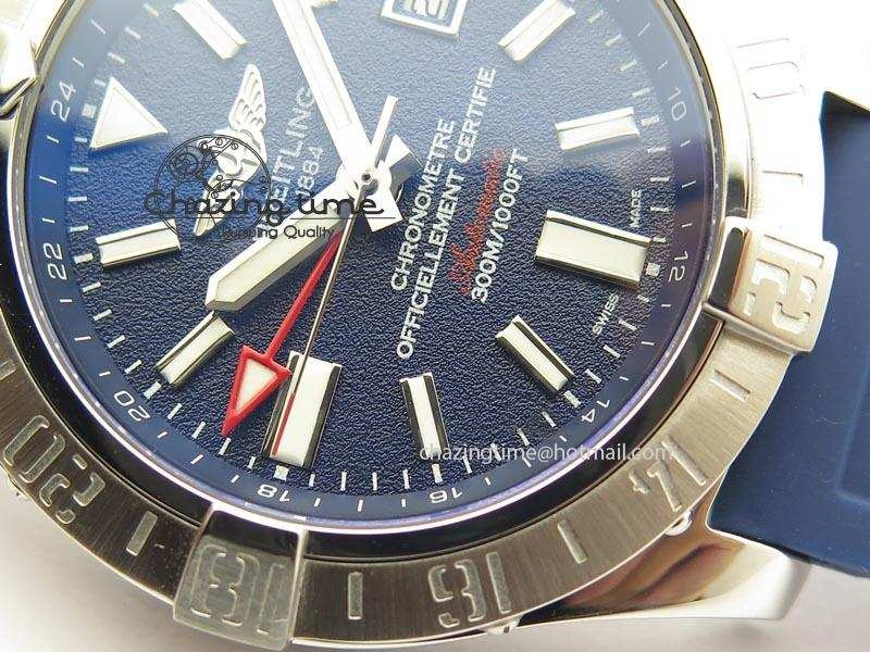 Avenger II GMT SS Blue Dial On Blue Rubber Strap A2836