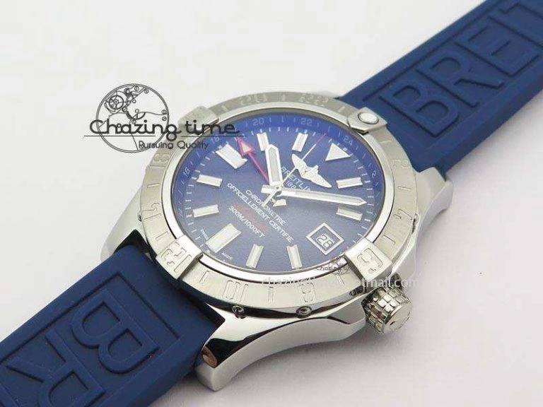 Avenger II GMT SS Blue Dial On Blue Rubber Strap A2836