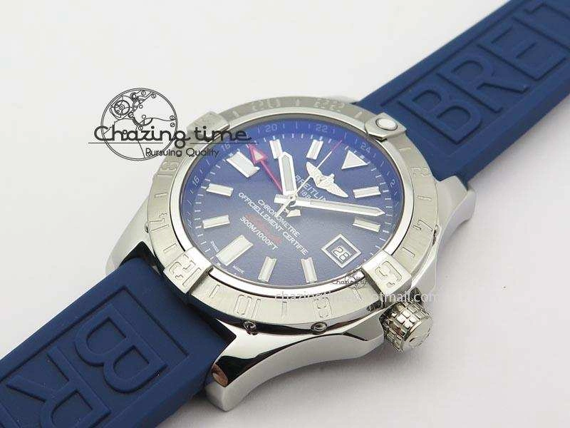 Avenger II GMT SS Blue Dial On Blue Rubber Strap A2836