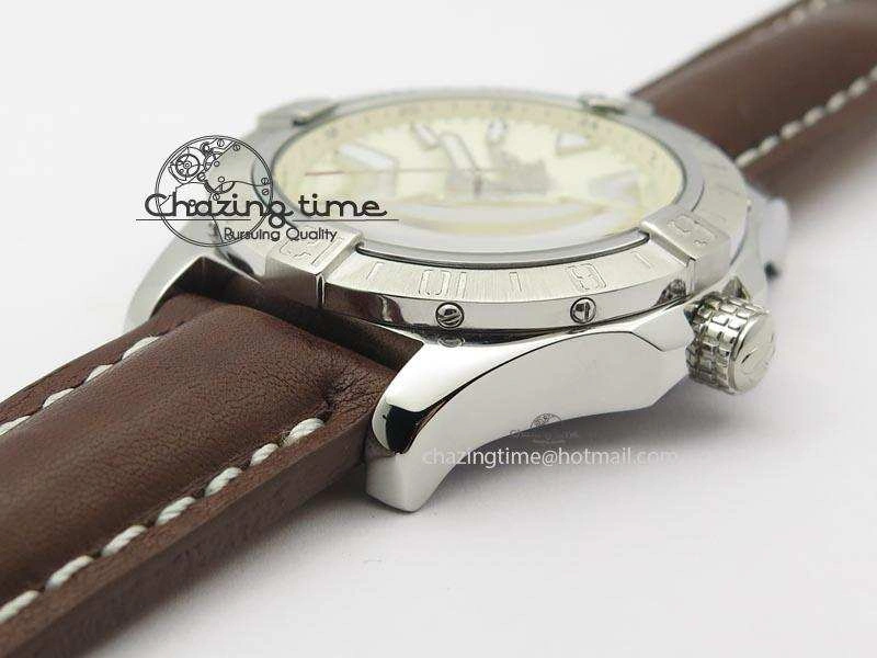 Avenger II GMT SS Cream Dial On Brown Leather Strap A2836
