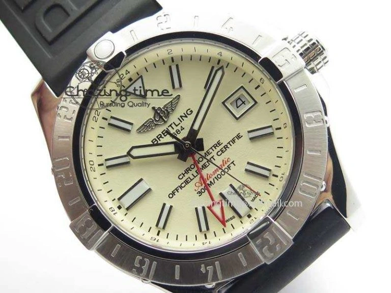 Avenger II GMT SS Cream Dial On Rubber Strap A2836