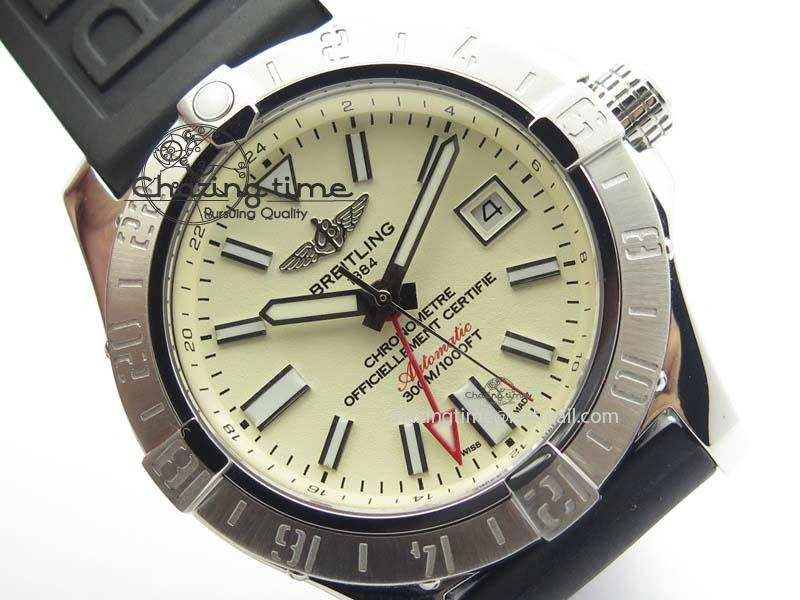 Avenger II GMT SS Cream Dial On Rubber Strap A2836