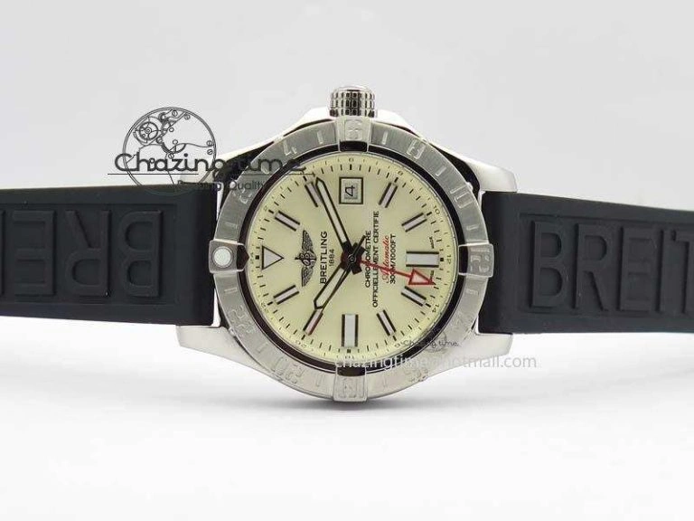 Avenger II GMT SS Cream Dial On Rubber Strap A2836