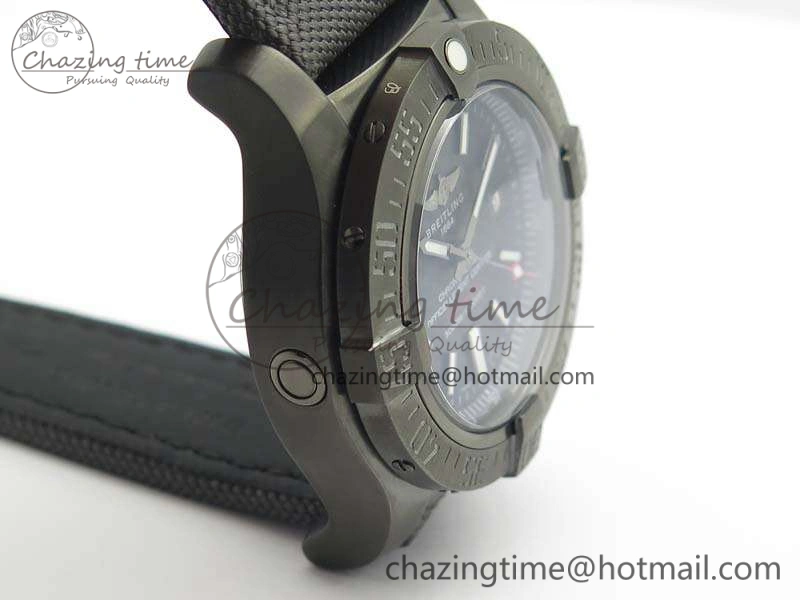 Avenger II Seawolf DLC Best Edition Black CF Dial On Nylon Strap A2836 (Free Leather Strap) V2