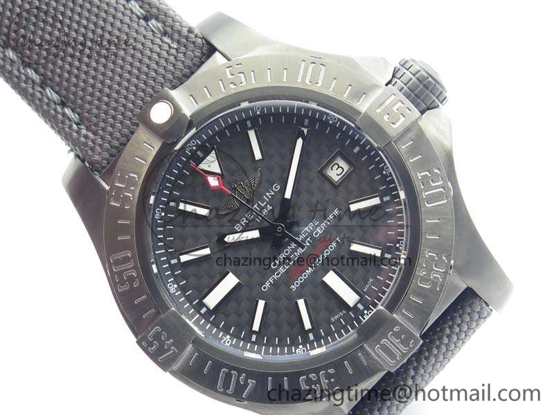 Avenger II Seawolf DLC Best Edition Black CF Dial On Nylon Strap A2836 (Free Leather Strap) V2