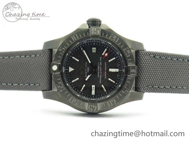 Avenger II Seawolf DLC Best Edition Black CF Dial On Nylon Strap A2836 (Free Leather Strap) V2
