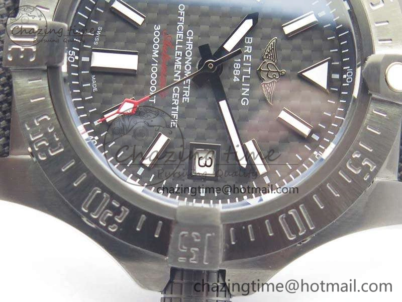 Avenger II Seawolf DLC Best Edition Black CF Dial On Nylon Strap A2836 (Free Leather Strap) V2