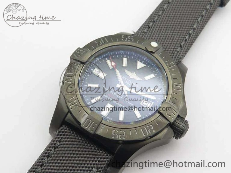 Avenger II Seawolf DLC Best Edition Black CF Dial On Nylon Strap A2836 (Free Leather Strap) V2