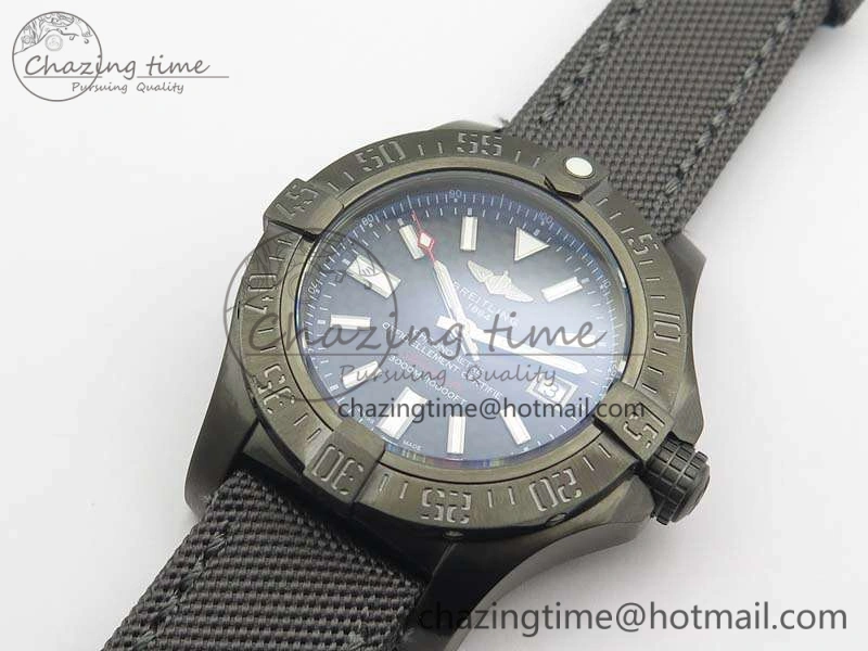 Avenger II Seawolf DLC Best Edition Black CF Dial On Nylon Strap A2836 (Free Leather Strap) V2