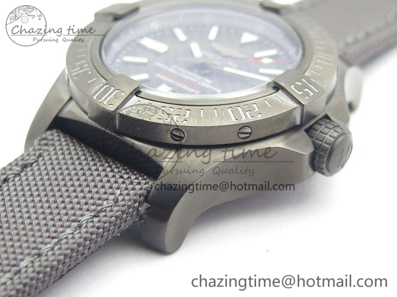 Avenger II Seawolf DLC Best Edition Black CF Dial On Nylon Strap A2836 (Free Leather Strap) V2
