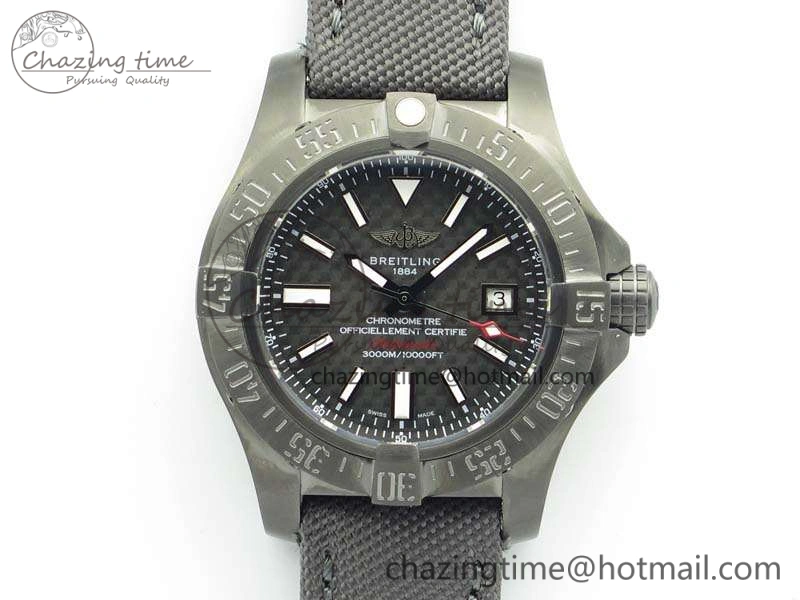 Avenger II Seawolf DLC Best Edition Black CF Dial On Nylon Strap A2836 (Free Leather Strap) V2