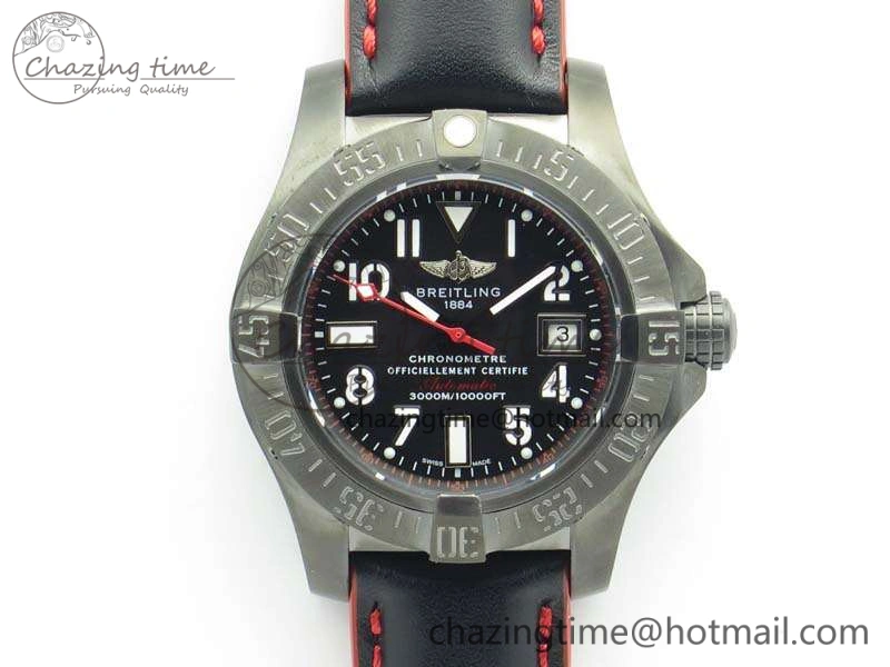 Avenger II Seawolf DLC Best Edition Black Dial On Leather Strap A2836(Free Leather Strap) V2