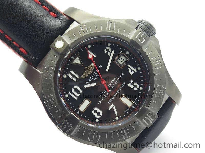 Avenger II Seawolf DLC Best Edition Black Dial On Leather Strap A2836(Free Leather Strap) V2